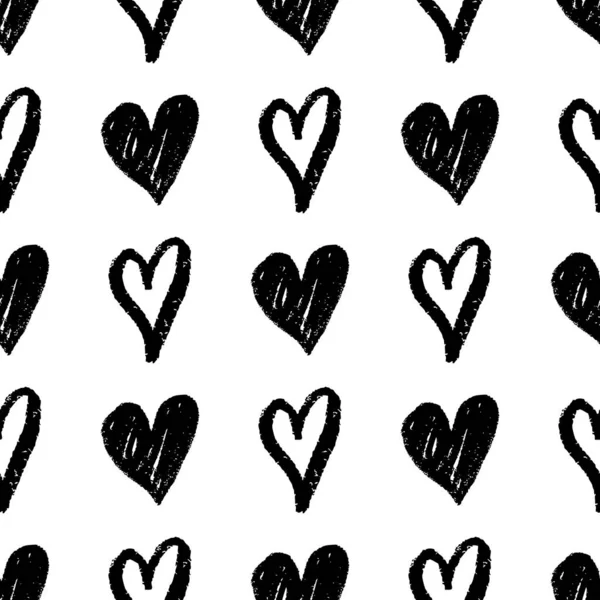 Vector seamless pattern with hand drawn hearts. Decoration for Valentine's day, wedding — Stock Vector