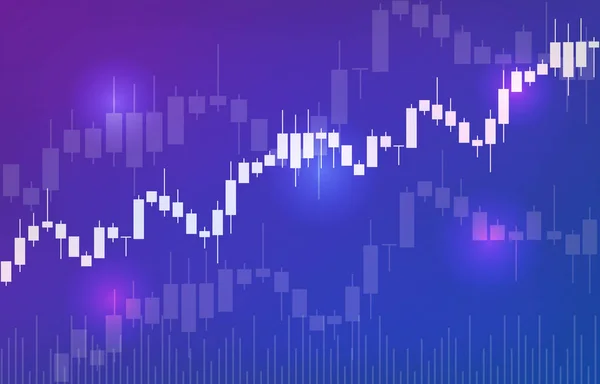 Vektor-Hintergrund mit Börsenleuchter-Chart. Kreatives Design für den Devisenhandel. Illustration des Kerzenhalters für Trade Analytics — Stockvektor