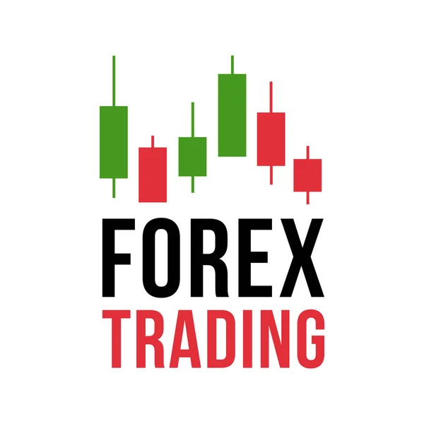 Logo vectorial con gráfico de comercio de velas analizando en forex — Vector de stock