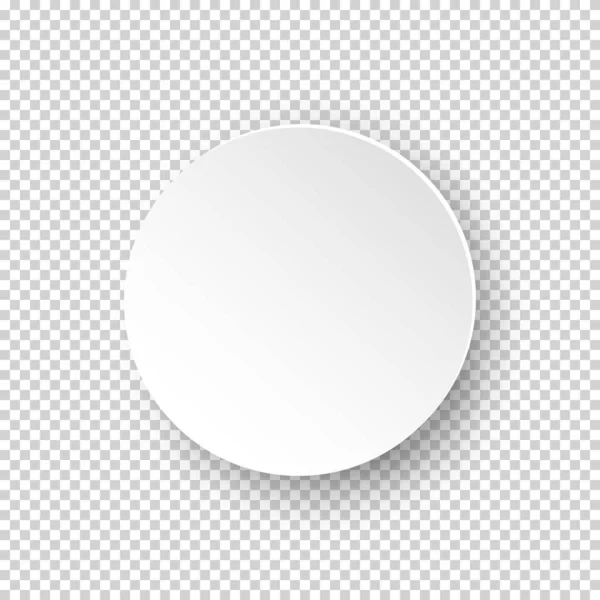 Vektor bílý realistický kulatý prázdný rámeček na průhledném pozadí — Stockový vektor