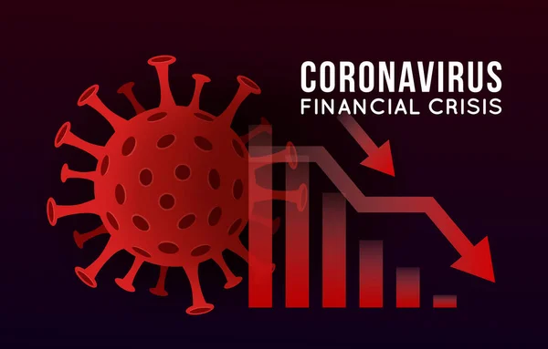 Concetto Vettoriale Illustrazione Dell Impatto Del Coronavirus Sulla Borsa Economia — Vettoriale Stock