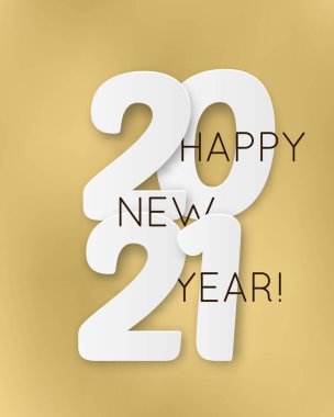 Vektör İllüstrasyonu 2021 3D gerçekçi rakamlarla mutlu yıllar. Tipografi baskısı posteri, tatil dekorasyonu geçmişi, sezonluk broşür, davetiye, mutlu noeller kartı.