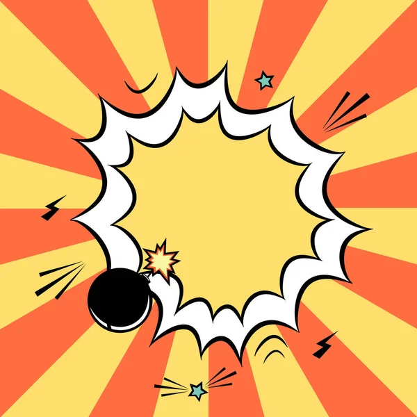 Vector Bunten Comic Hintergrund Mit Leeren Weißen Sprechblasen Bombe Strahlen — Stockvektor
