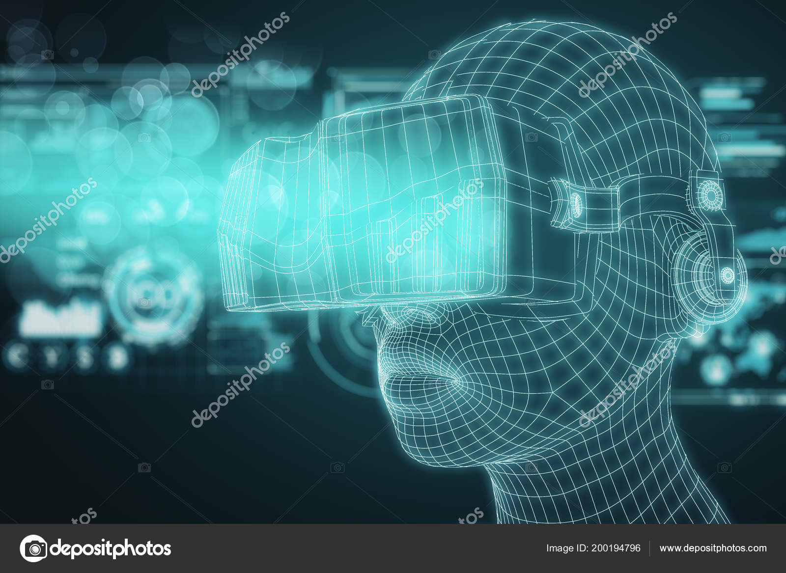 Technology Concept Abstract Virtual Reality Glasses Blurry Background  Rendering Stock Photo by ©peshkov 200194796