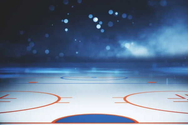 Abstracte Verlichte Hockey Veld Achtergrond Sport Concept Rendering — Stockfoto