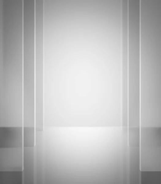 Абстрактний Коридор Прозорими Стінами Сірому Тлі Відтінків Простором Вашого Дизайнерського — стокове фото
