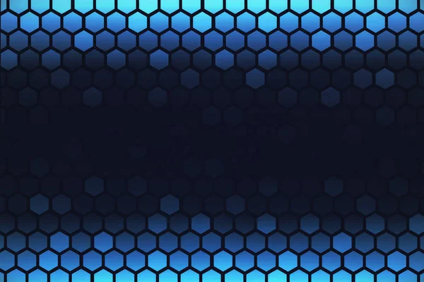 Fondo Pantalla Hexagonal Azul Creativo Digital Concepto Tecnológico Renderizado —  Fotos de Stock