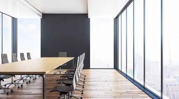 Intérieur Moderne Avec Mobilier Vue Panoramique Sur Ville New York — Photo