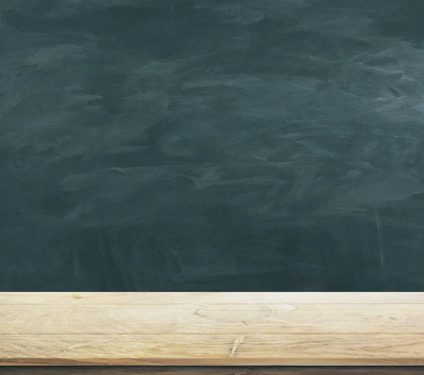 Empty Wooden Desktop Blackboard Background School Concept Rendering Royalty Free Stock Images