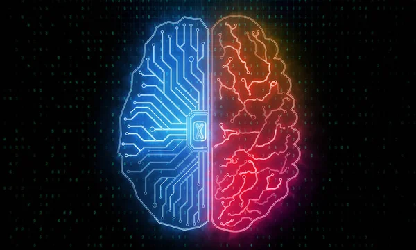 Fondo Cerebral Del Circuito Abstracto Inteligencia Artificial Concepto Futuro Renderizado —  Fotos de Stock