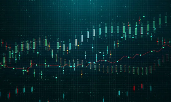 Kreativa Forex Diagrammets Bakgrund Ekonomi Och Handel Begrepp Rendering — Stockfoto