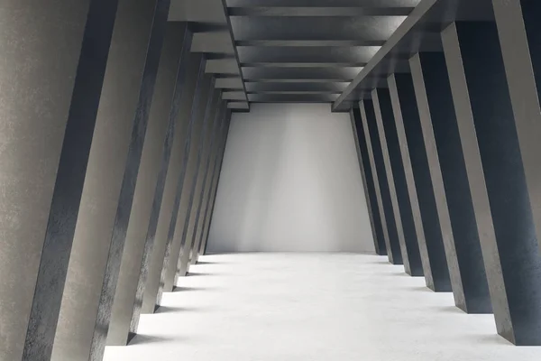 Interior Del Túnel Hormigón Creativo Diseño Futurista Concepto Alojamiento Renderizado — Foto de Stock