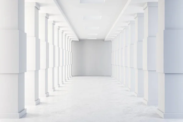Interiér Minimalistický Betonový Tunel Futuristický Koncept Designu Ubytování Vykreslování — Stock fotografie