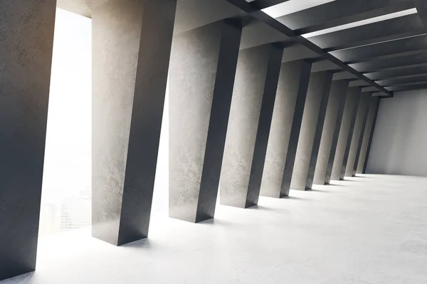 Interior Del Túnel Hormigón Creativo Con Vista Ciudad Luz Natural — Foto de Stock