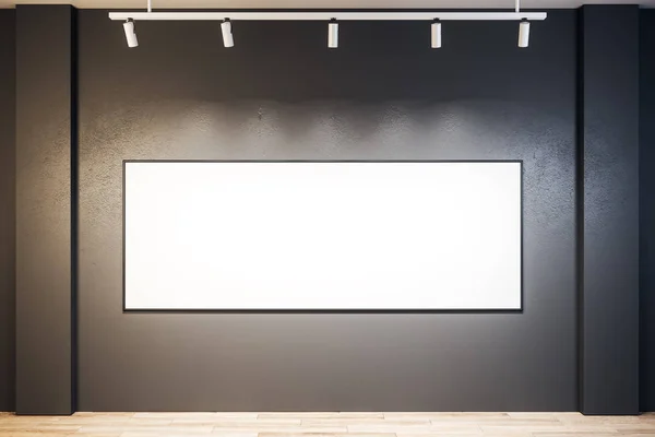 Modern Kiállítási Csarnok Belső Üres Poszter Falon Modell Akár Leképezés — Stock Fotó