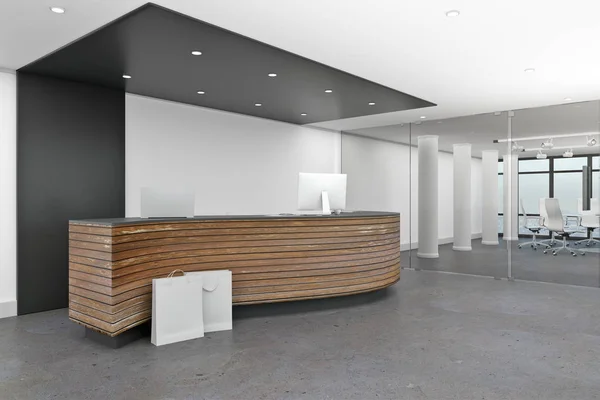 Interieur Van Moderne Lobby Met Receptie Office Wachten Gebied Concept — Stockfoto
