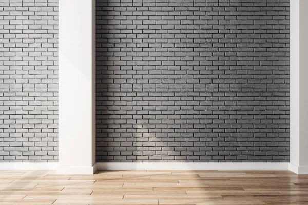 Minimalistic Interior Empty Brick Wall Sunlight Mock Rendering — Stock Photo, Image