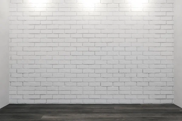 Contemporary Interior Empty White Brick Wall Mock Rendering — Stock Photo, Image