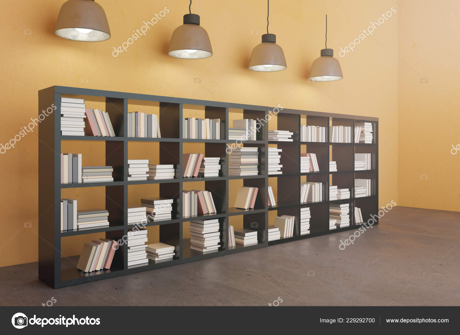 New Interior Bookshelf Education Knowledge Library Concept