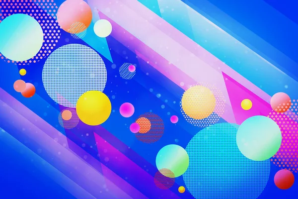 Creative digital wallpaper with colorful circles. 3D Rendering