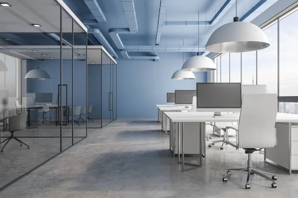 New Office Interior Daylight City View Rendering — Stock Photo, Image