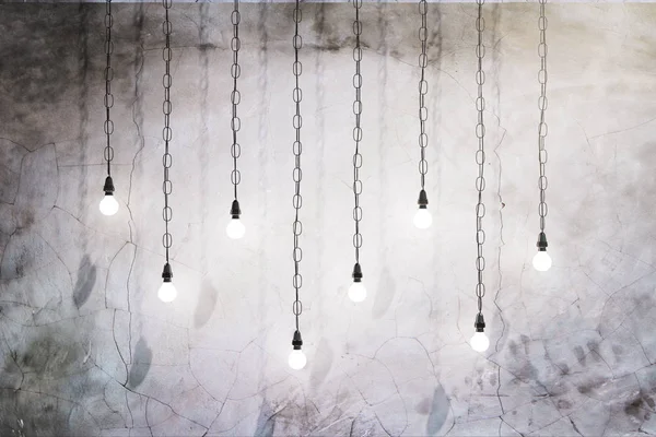 Творчі Лампочки Фоні Бетонних Стін Рендерингу — стокове фото