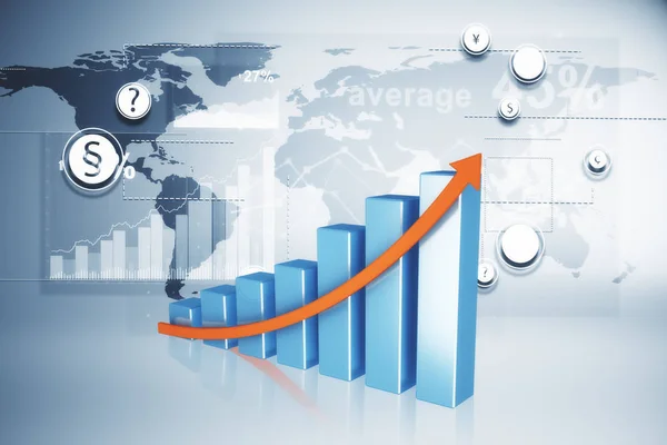 Interfaz Abstracta Gráfico Negocios Digital Con Mapa Concepto Global Negocios —  Fotos de Stock