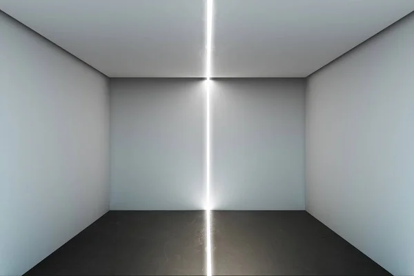 Interior Hormigón Blanco Con Espacio Copia Pared Iluminación Creativa Concepto — Foto de Stock