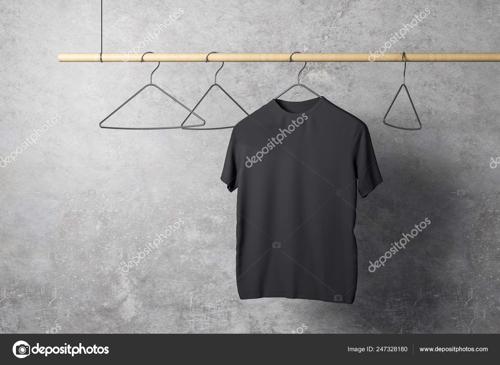 Empty Grey White Black Shirts Hanger Concrete Wall Background Design Stock  Photo by ©peshkov 245694980
