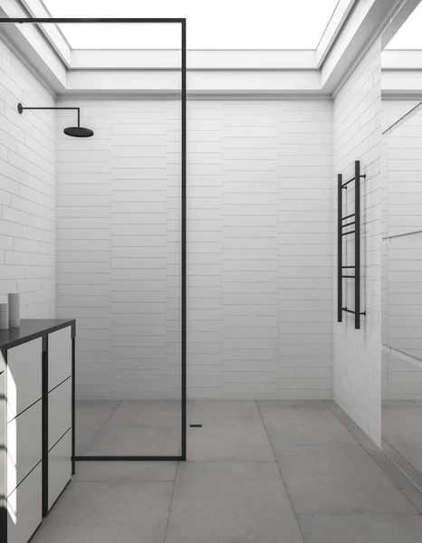 Interior Banheiro Contemporâneo Design Conceito Hotel Luxo Renderização — Fotografia de Stock