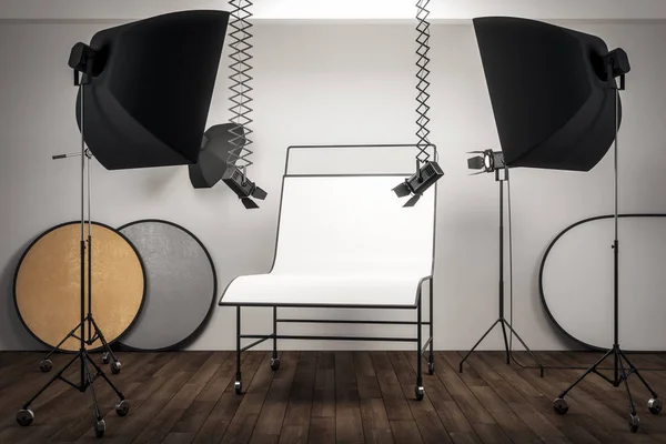 Modernes Fotostudio mit Hintergrund — Stockfoto