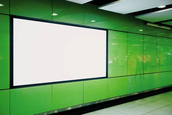 Empty white subway poster side — Stock Photo, Image