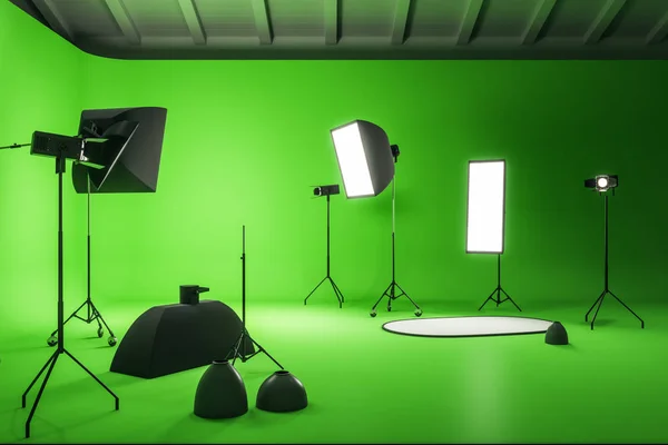 Estudio de fotografía verde creativo — Foto de Stock