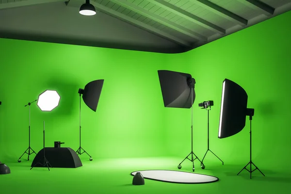 Green photo studio — Stock Photo, Image