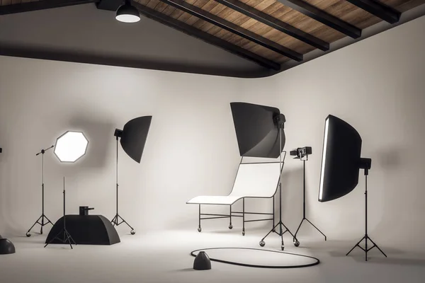 Nové betonové fotografické studio — Stock fotografie