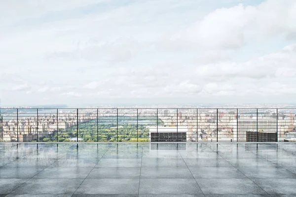 Dachterrasse mit Blick auf die Stadt — Stockfoto