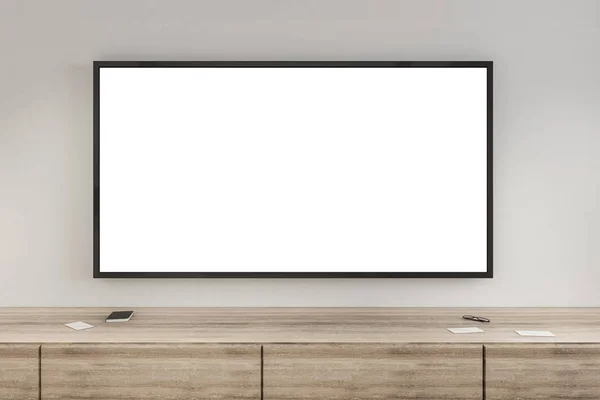Порожній білий телевізор — стокове фото