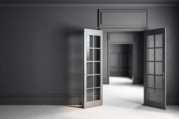 Moderner grauer Innenraum mit Kopierraum — Stockfoto