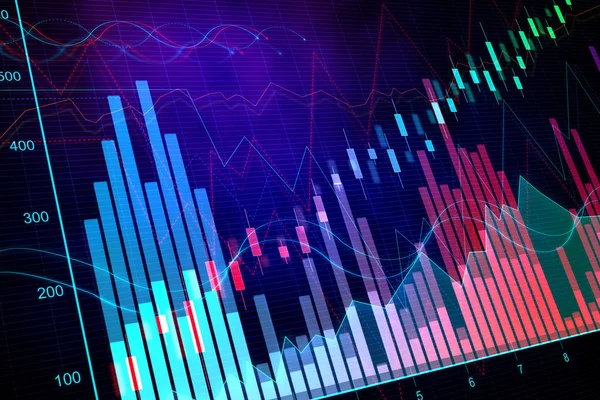 Färgglada forex diagrammets bakgrund — Stockfoto