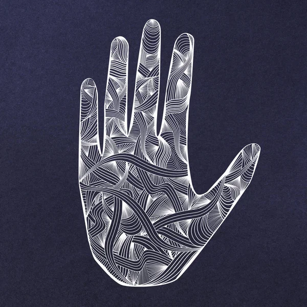 Kreativní modrá mandala ruku pozadí — Stock fotografie
