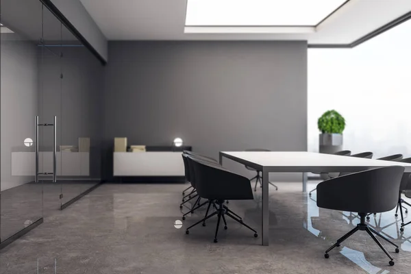 Creative concrete meeting room interior