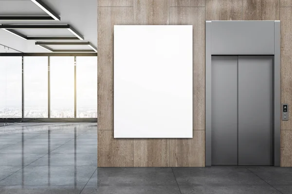 Modern lobby with empty banner — Stock Photo, Image