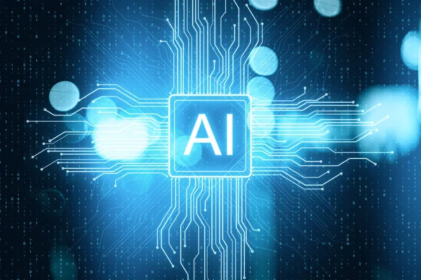 Artificiell intelligens och programvara koncept — Stockfoto