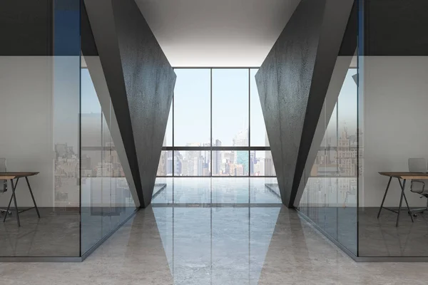 Современный стеклянный коридор — стоковое фото