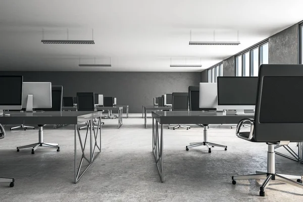 Contemporânea escritório de concreto interior — Fotografia de Stock