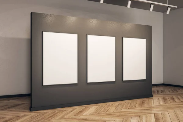 Contemporary gallery with empty frame — Stock Photo, Image