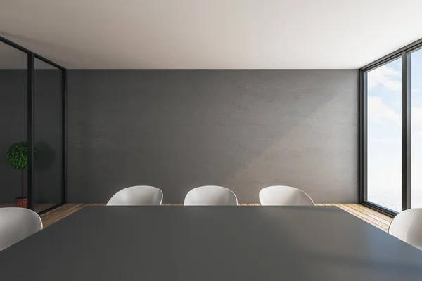 Сірий конференц-стіл — стокове фото