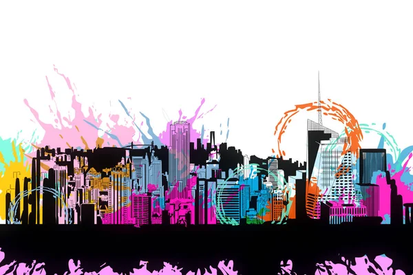 Bright city doodle — Stock Photo, Image
