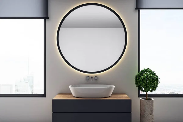 Luxury bathroom with mirror — Stock Photo, Image