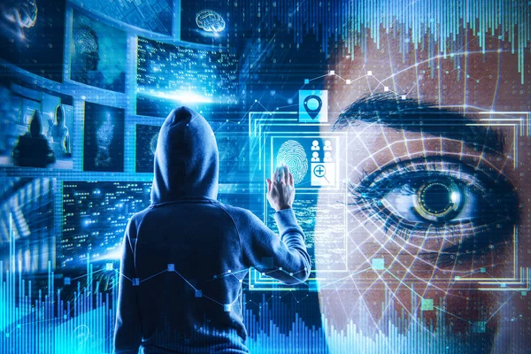 Hacking dan konsep futuristik — Stok Foto